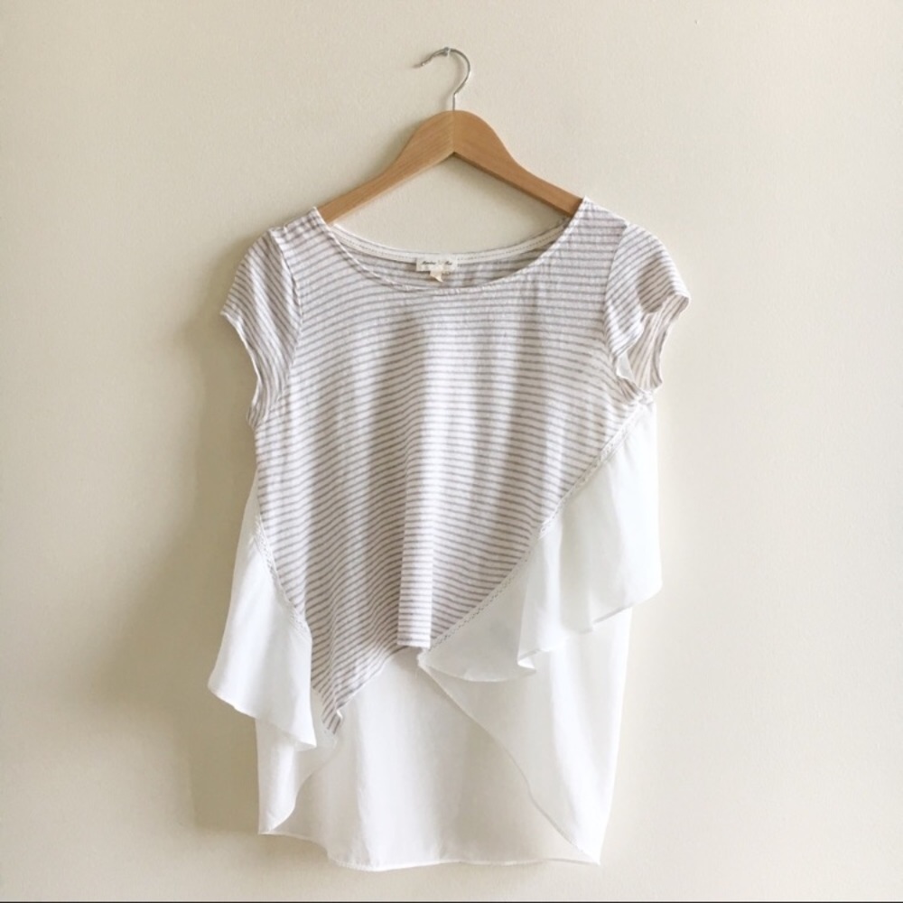 Meadow Rue striped ruffle hi-low Large